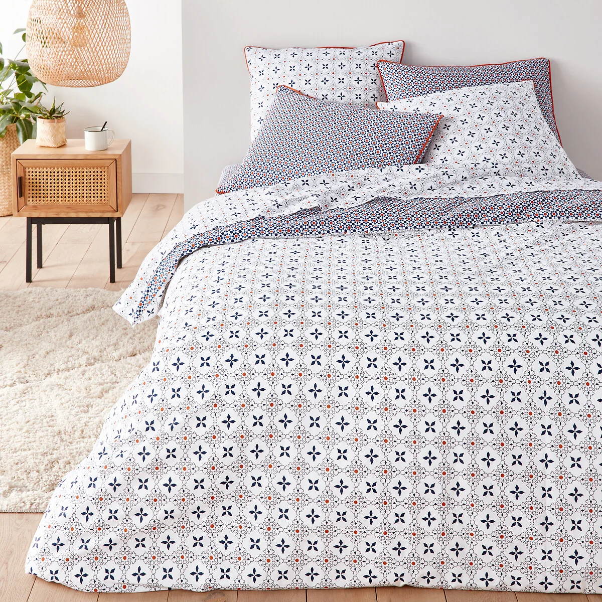 Zehia Tiled 100% Cotton Duvet Cover – image 1