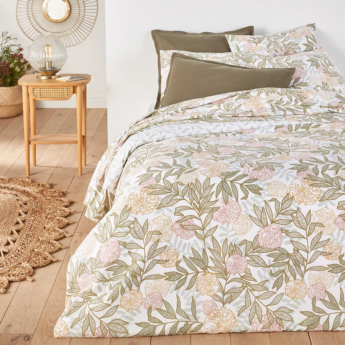 Dolce Floral 100% Cotton Percale 200 Thread Count Duvet Cover – image 1
