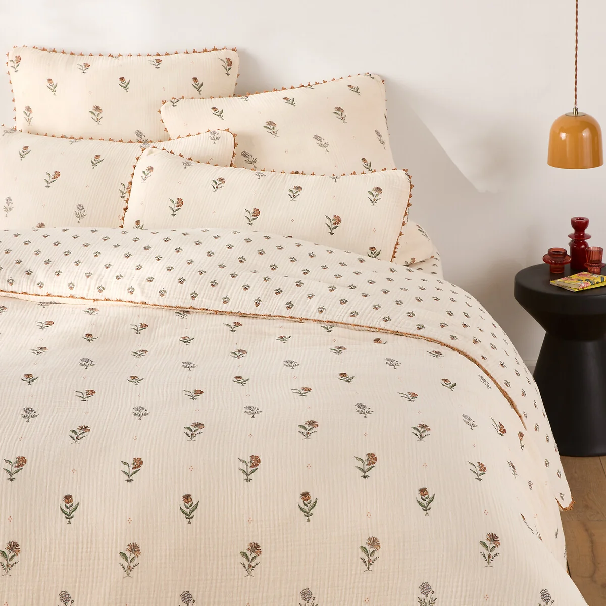 Emeline Floral 100% Cotton Muslin Duvet Cover – image 2