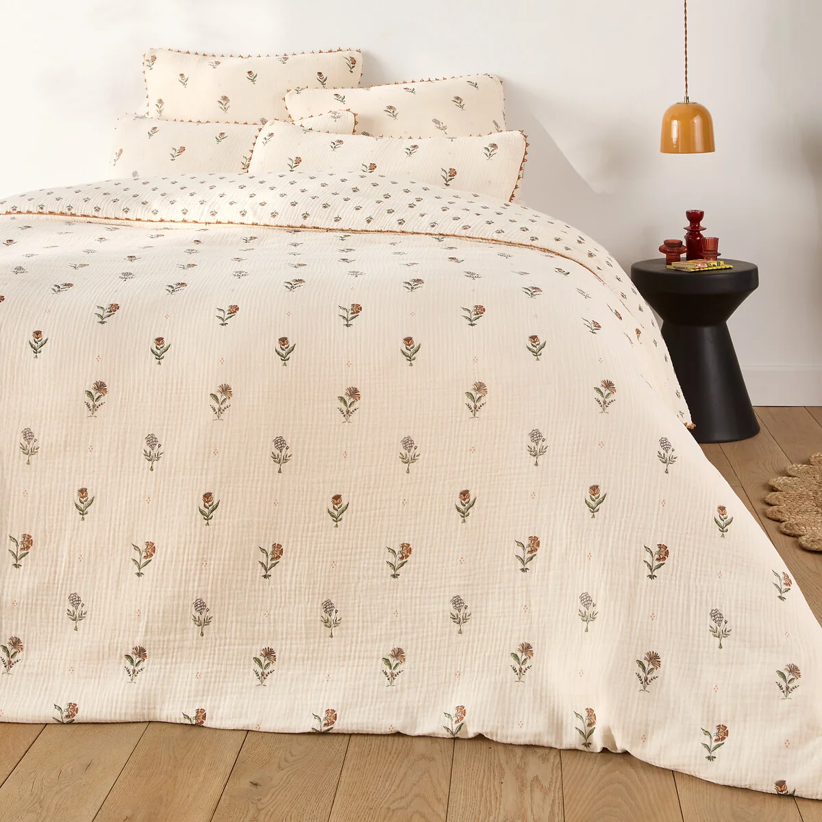 Emeline Floral 100% Cotton Muslin Duvet Cover – image 5