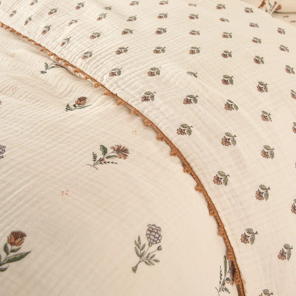 Emeline Floral 100% Cotton Muslin Duvet Cover – image 6