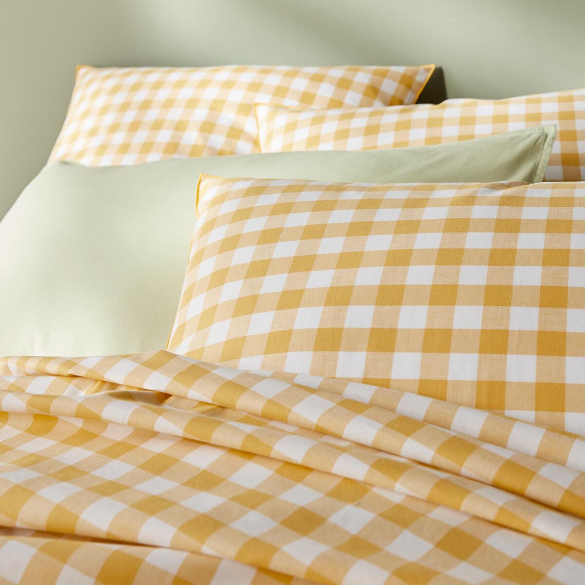 Veldi Yellow Gingham 100% Cotton Duvet Cover – image 2