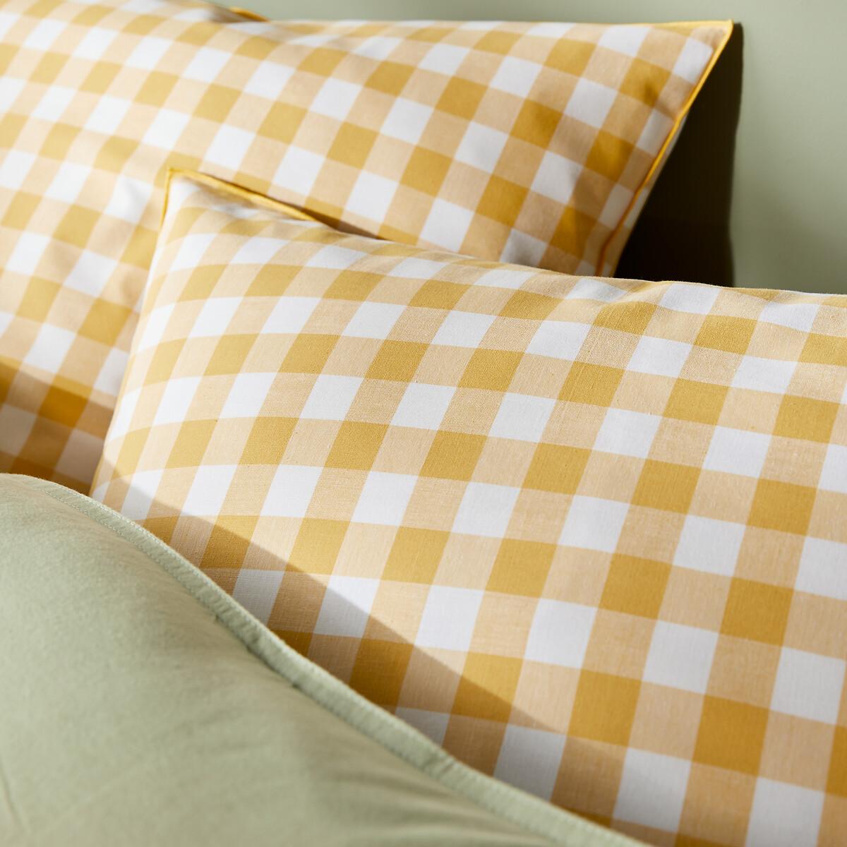 Veldi Yellow Gingham 100% Cotton Duvet Cover – image 3