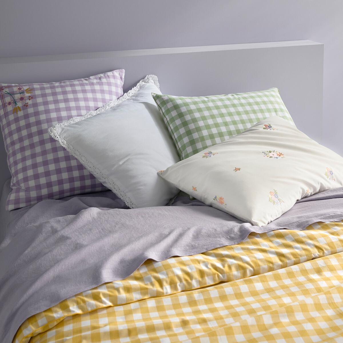 Veldi Yellow Gingham 100% Cotton Duvet Cover – image 5