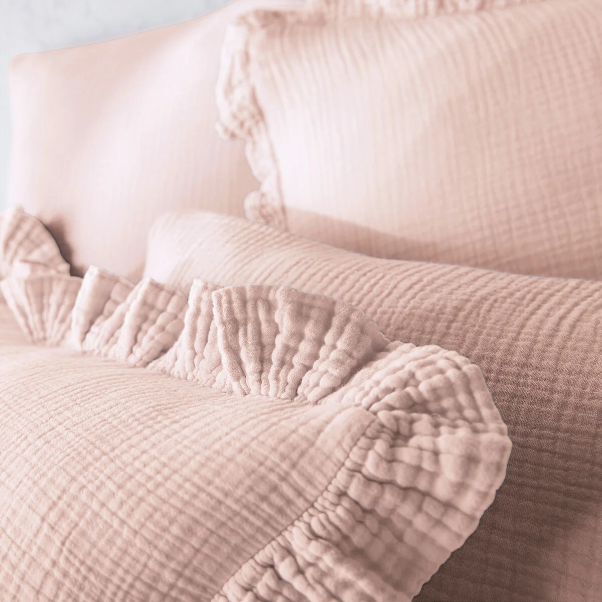 Kumla Plain 100% Cotton Muslin Duvet Cover – image 3