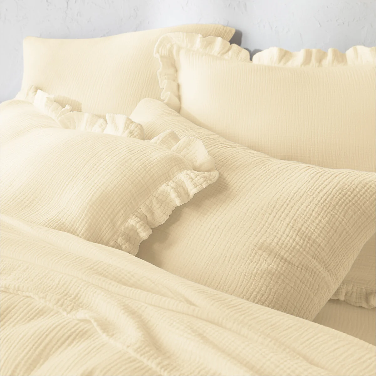 Kumla Plain 100% Cotton Muslin Duvet Cover – image 2