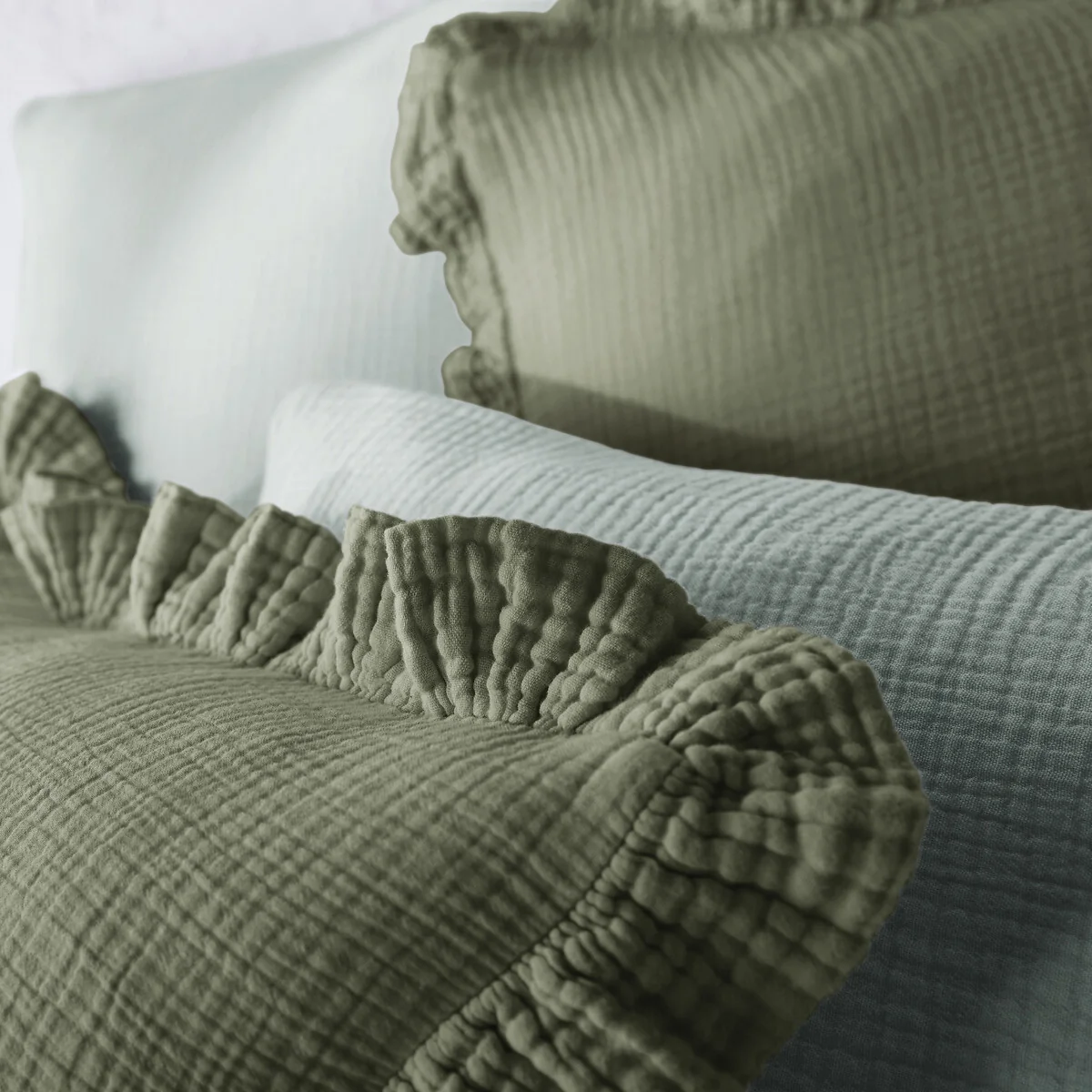 Kumla Plain 100% Cotton Muslin Duvet Cover – image 3