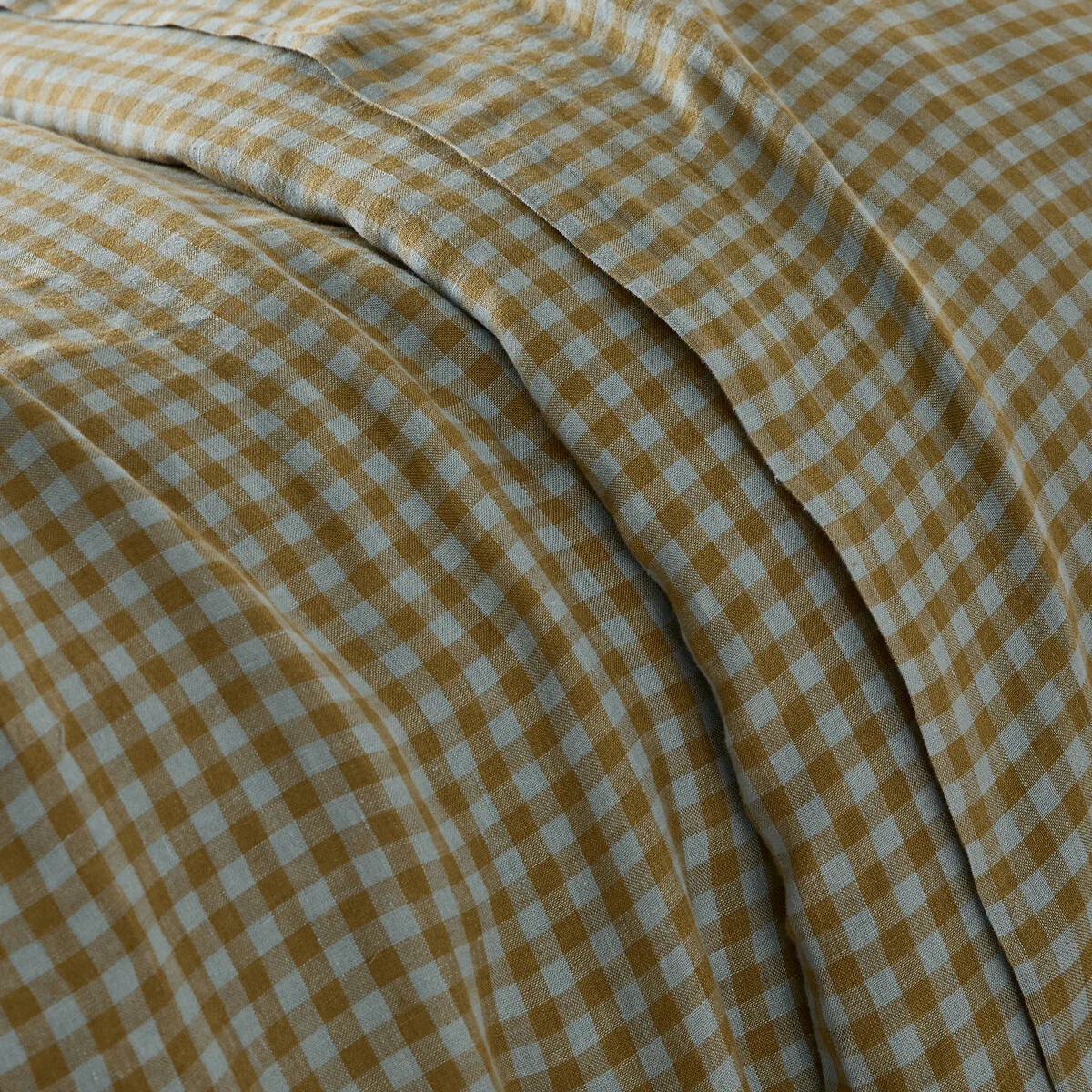 Acélie Olive/Opaline Washed Linen Duvet Cover – image 4
