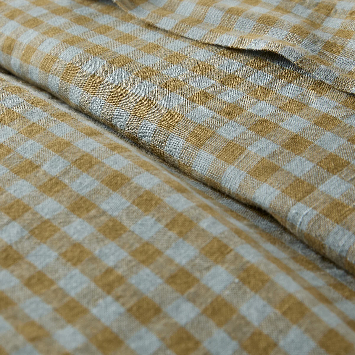 Acélie Olive/Opaline Washed Linen Duvet Cover – image 6