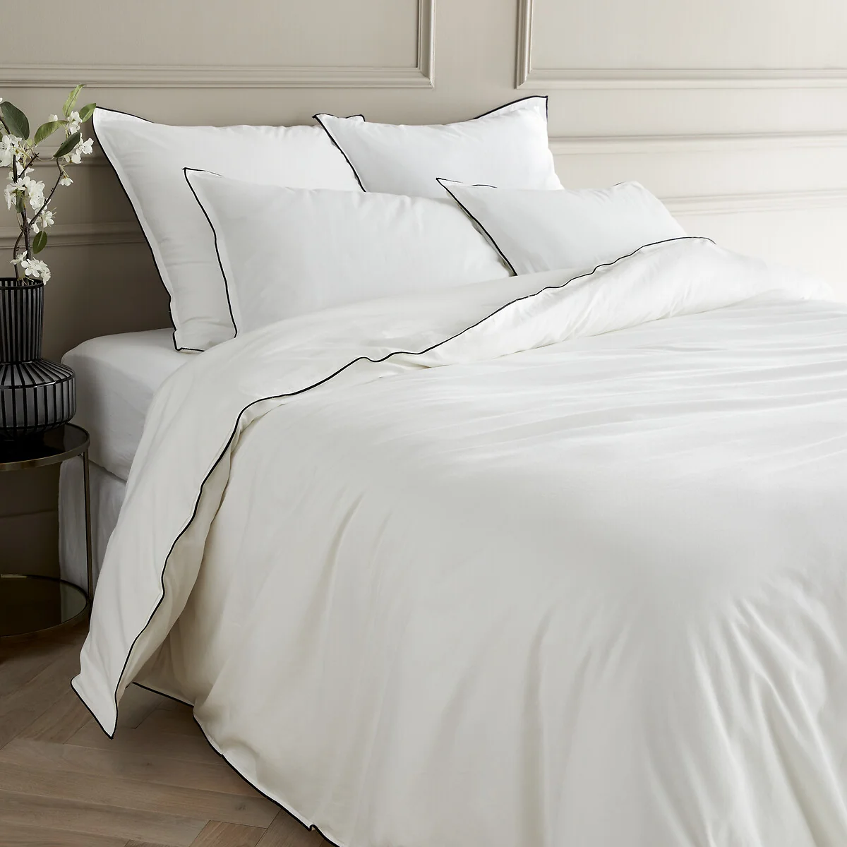 Washed Cotton Voile 400 Thread Count Duvet Cover – image 1