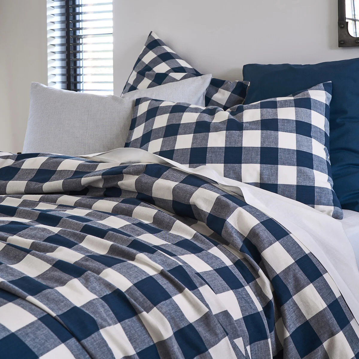 Aveiro Checked Gingham 100% Cotton Duvet Cover – image 3