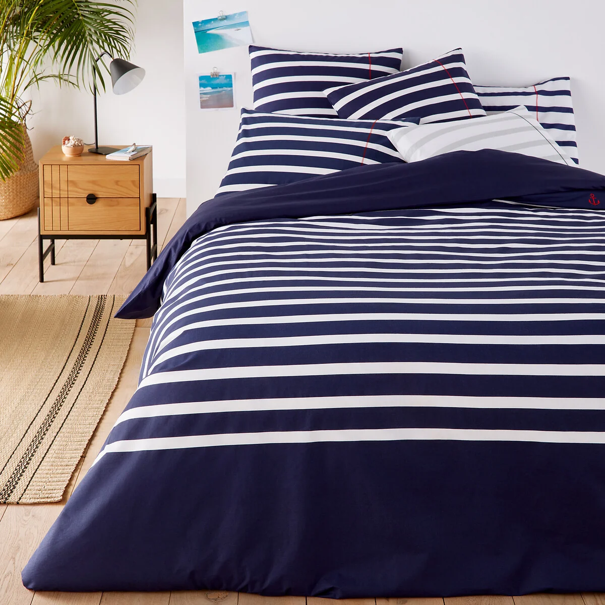 Malo Striped 100% Cotton Duvet Cover – image 1