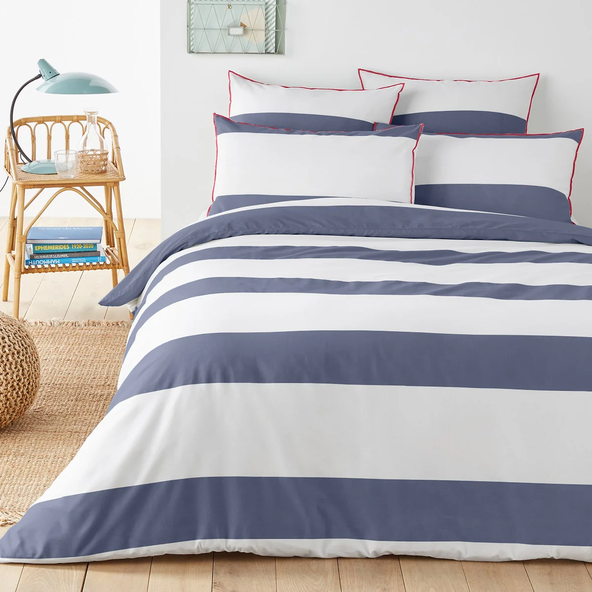 Yacht Striped 100% Cotton Duvet Cover – image 1