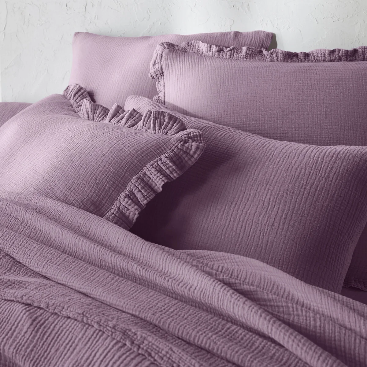 Kumla Plain 100% Cotton Muslin Duvet Cover – image 2
