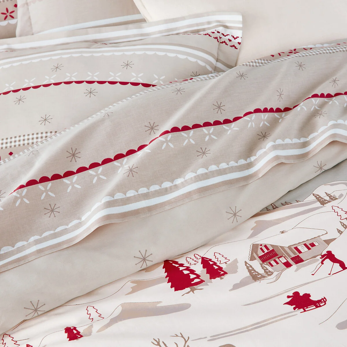 Tyrol Winter Print 100% Cotton Duvet Cover – image 2