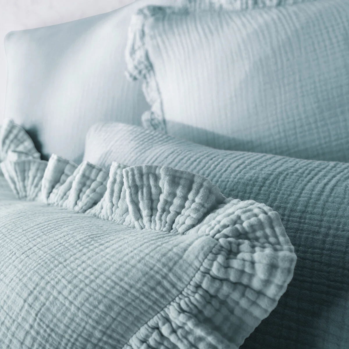 Kumla Plain 100% Cotton Muslin Duvet Cover – image 3