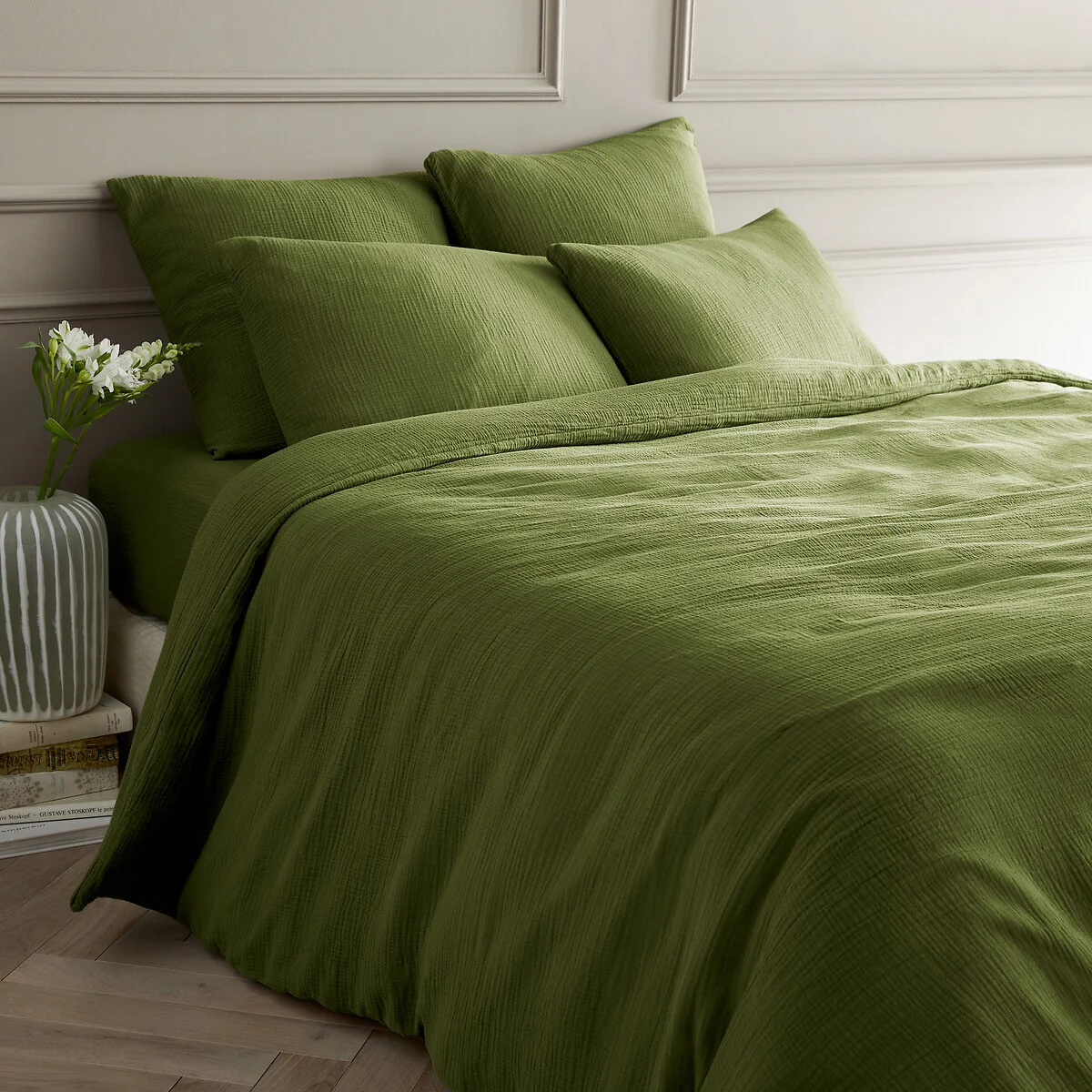 Yafa 100% Organic Cotton Muslin 200 Thread Count Duvet Cover – image 2