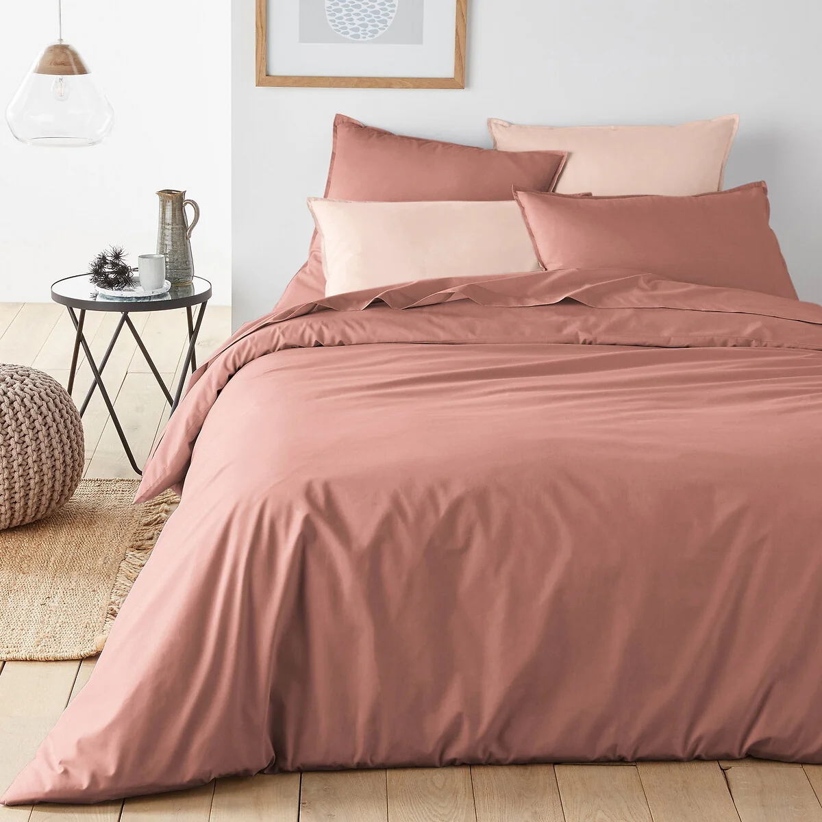 Plain 100% Organic Cotton Percale 200 Thread Count Duvet Cover – image 1