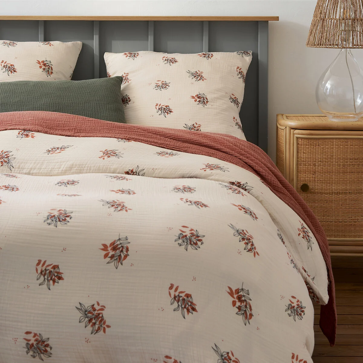 Monceaux Floral 100% Cotton Muslin Duvet Cover – image 1