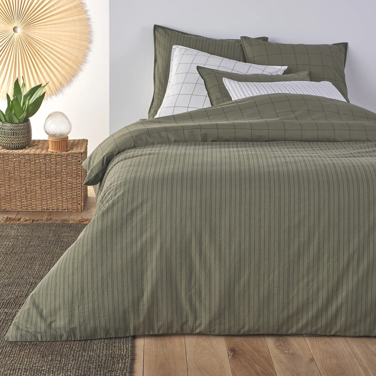 Monille Striped 100% Washed Cotton Duvet Cover – image 2