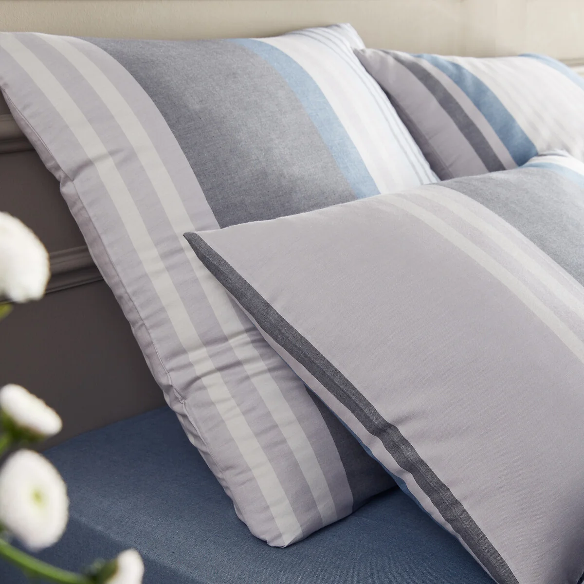 Acoledor Striped 100% Organic Cotton Percale 200 Thread Count Duvet Cover – image 3