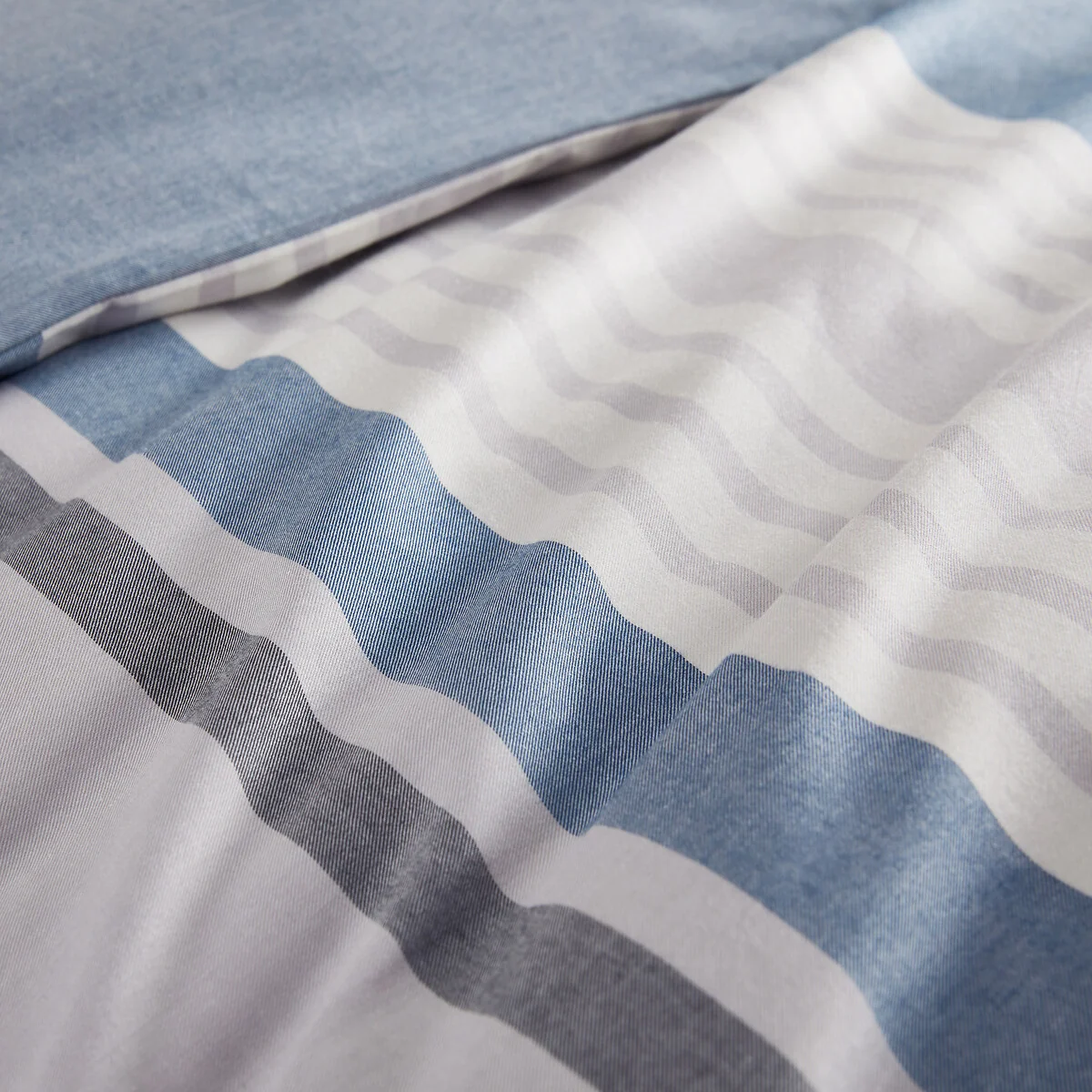 Acoledor Striped 100% Organic Cotton Percale 200 Thread Count Duvet Cover – image 4