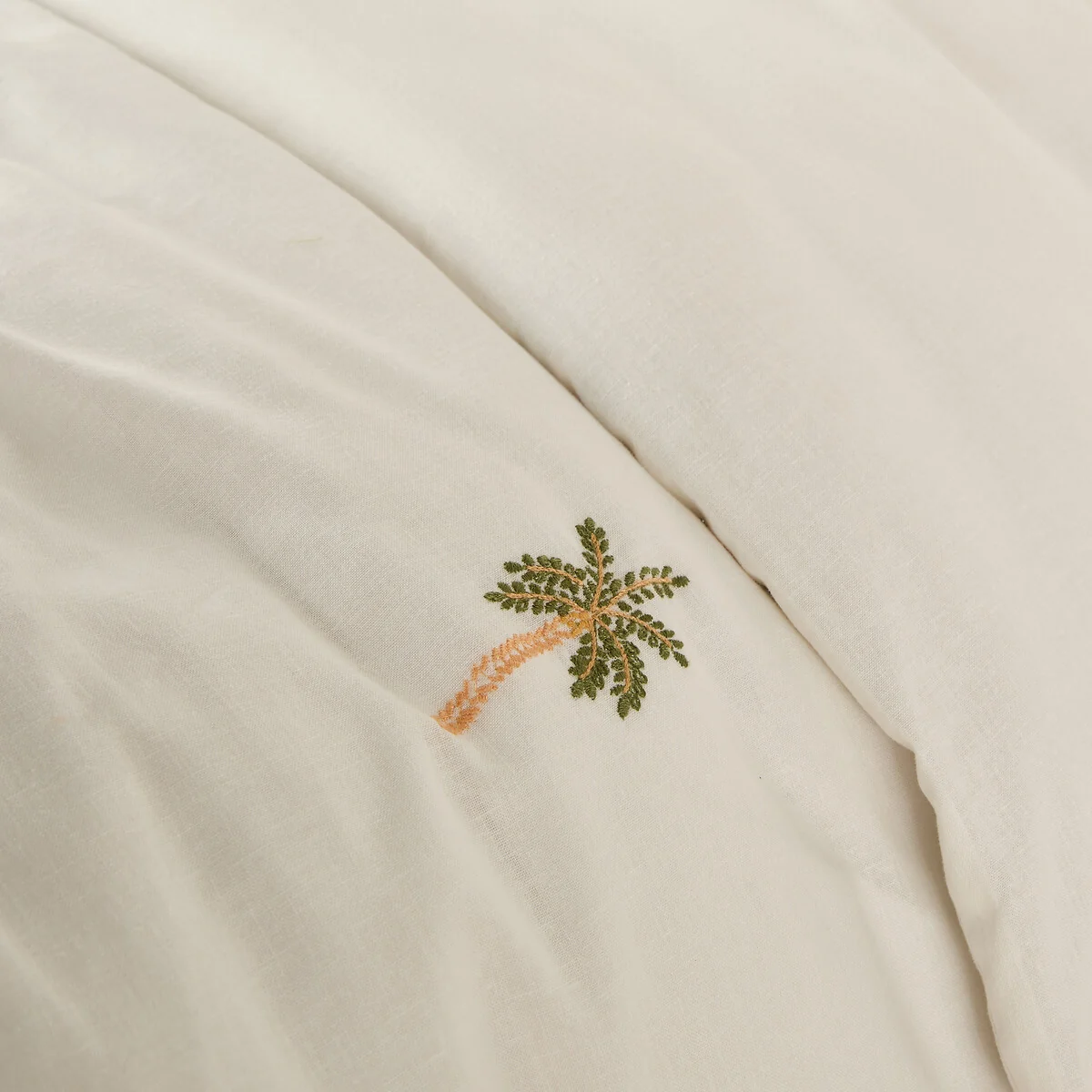 Ravenel Embroidered Palm Cotton & Washed Linen Duvet Cover – image 5