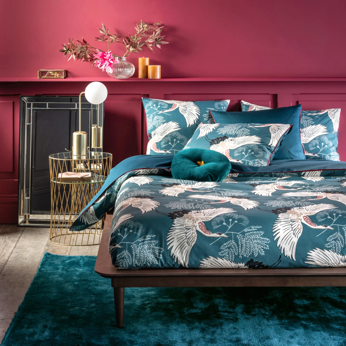Grues Bird 100% Cotton Percale Duvet Cover – image 1