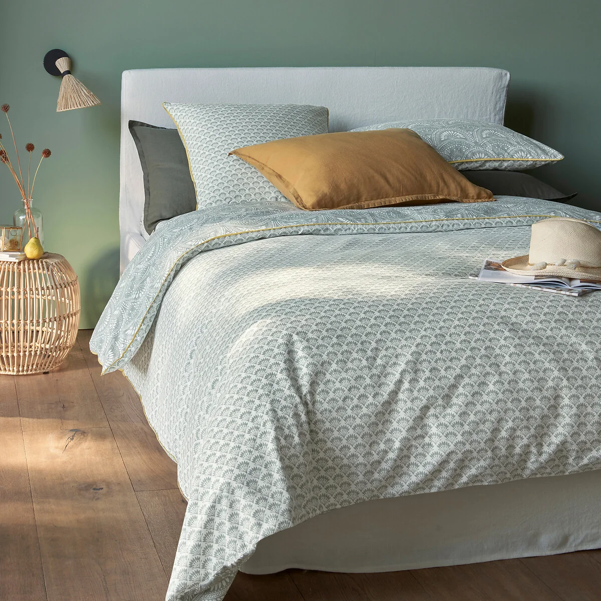 Jaipur Green Fan 100% Washed Cotton Duvet Cover – image 2