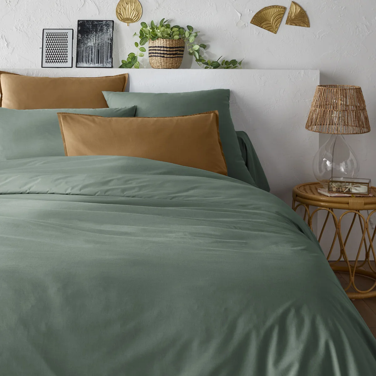 Scenario Plain 100% Organic Cotton Percale 200 Thread Count Duvet Cover – image 2