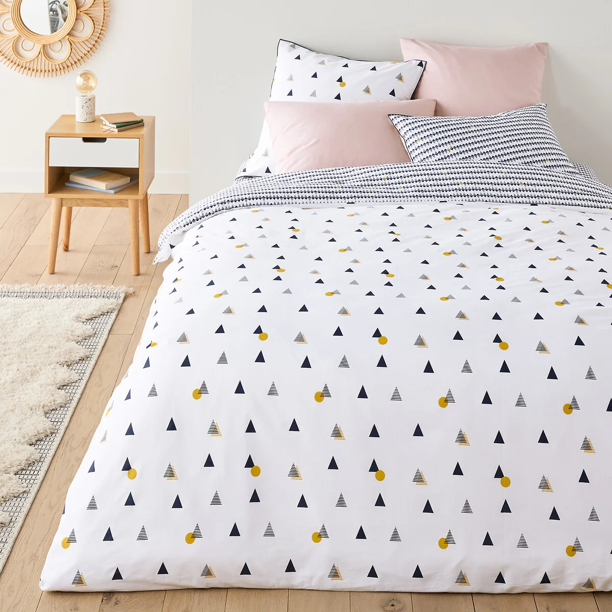 Digna Geometric Cotton Percale 180 Thread Count Duvet Cover – image 1