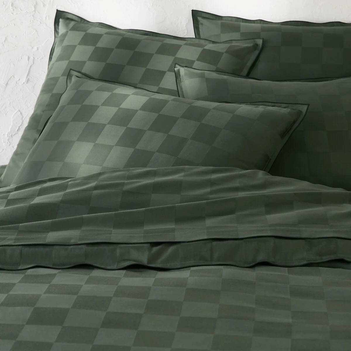 Victor Checkerboard 100% Washed Cotton Satin 300 Thread Count Duvet Cover – image 2