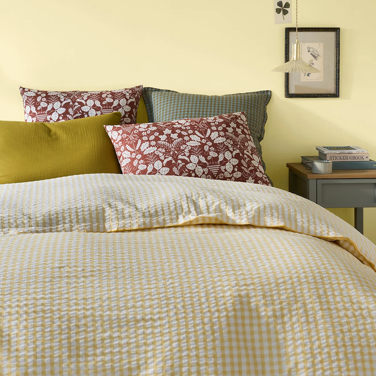 Cottage Yellow Cotton Seersucker Duvet Cover – image 2