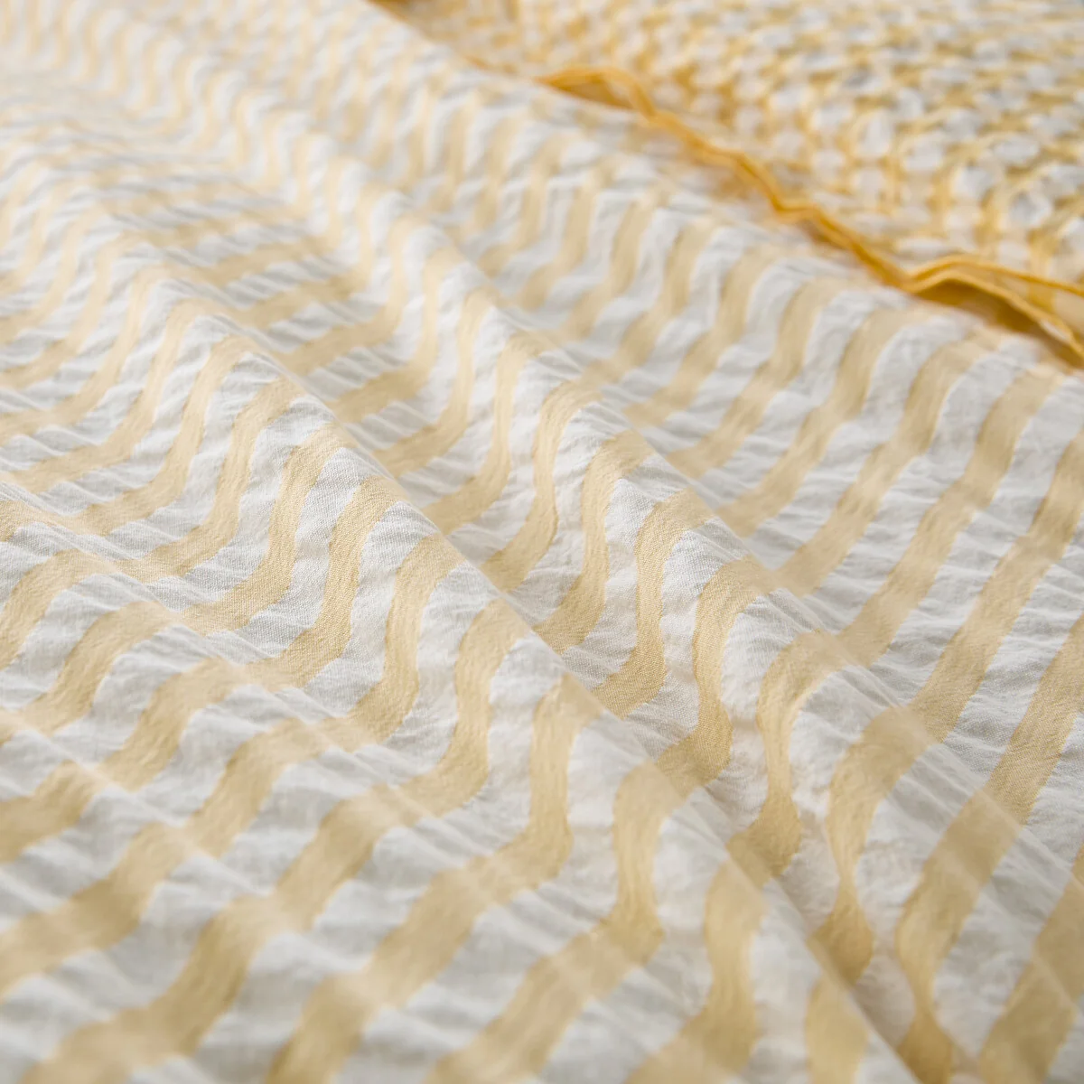 Cottage Yellow Cotton Seersucker Duvet Cover – image 3