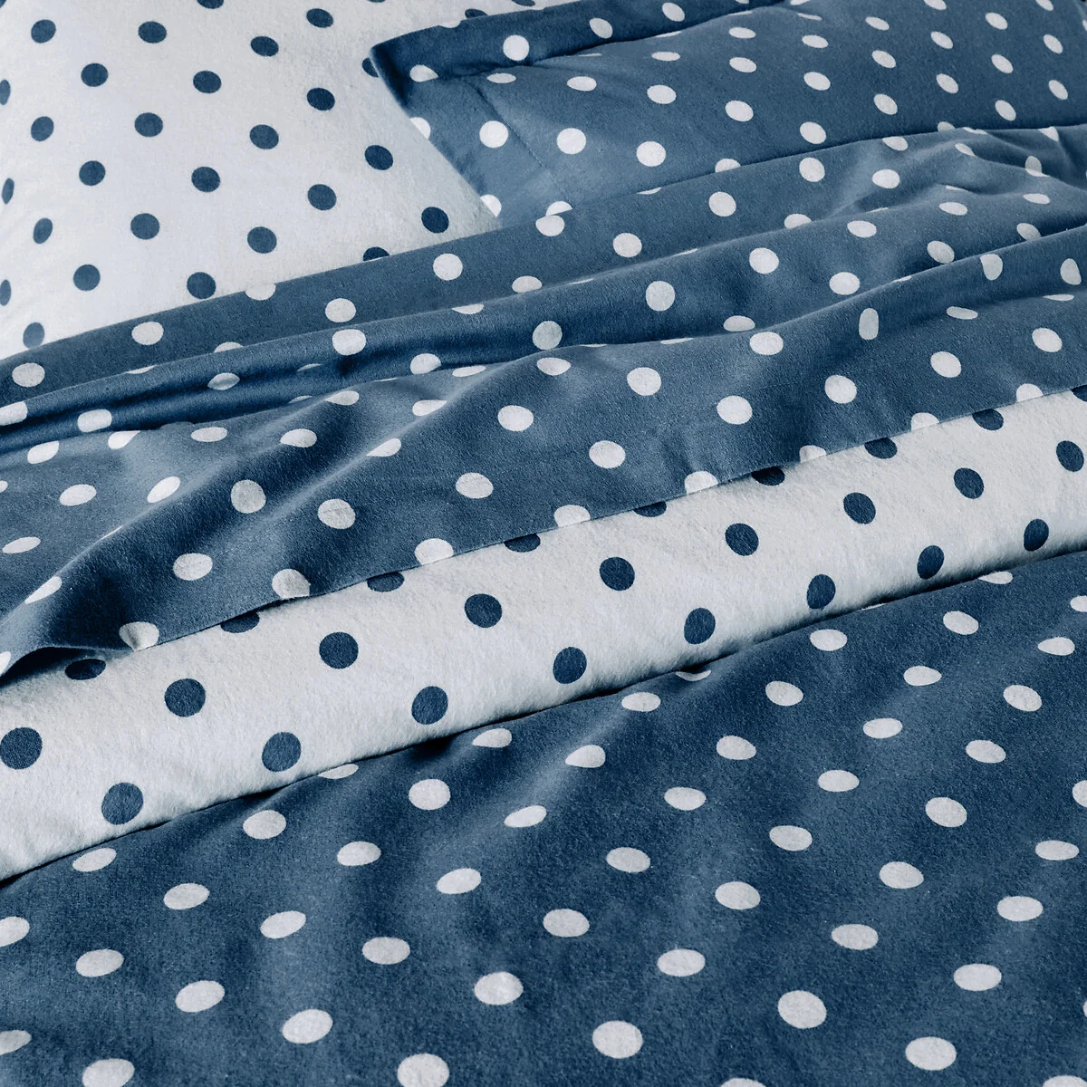 Clarisse Polka Dot 100% Cotton Flannel Duvet Cover – image 2