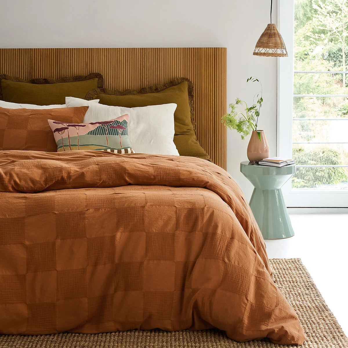 Agathe Checkerboard 100% Cotton Duvet Cover – image 1