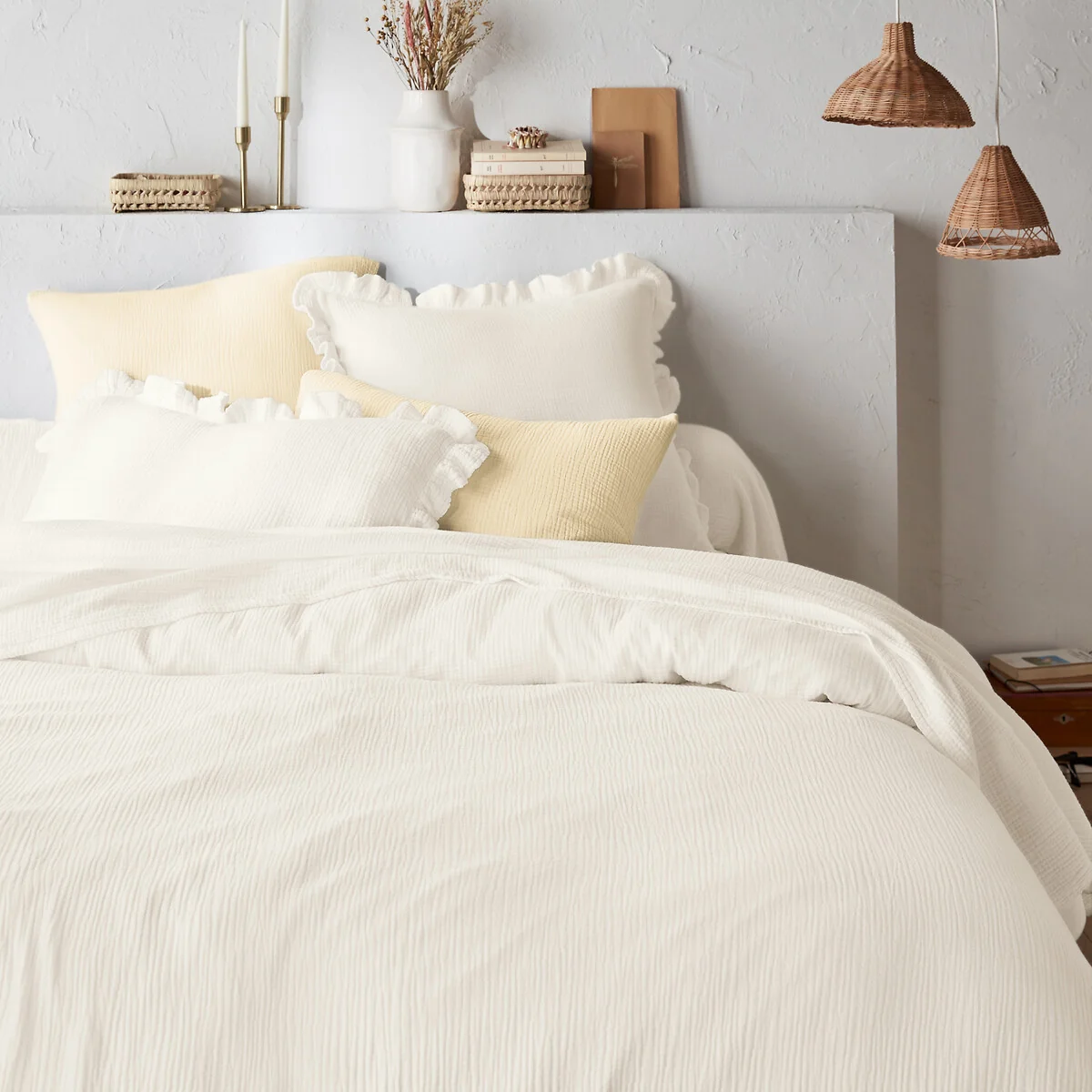 Kumla Plain 100% Cotton Muslin Duvet Cover – image 1