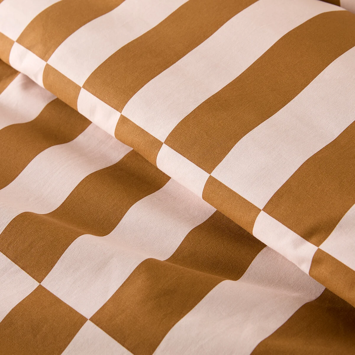 Tabaka Caramel Geometric Print 50% Recycled Cotton Duvet Cover – image 4