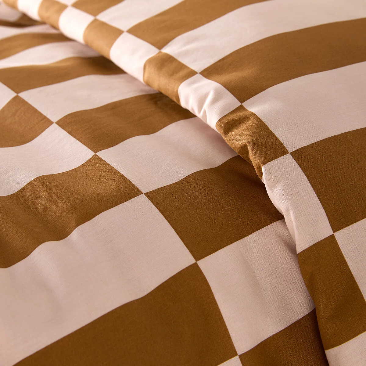 Tabaka Caramel Geometric Print 50% Recycled Cotton Duvet Cover – image 5