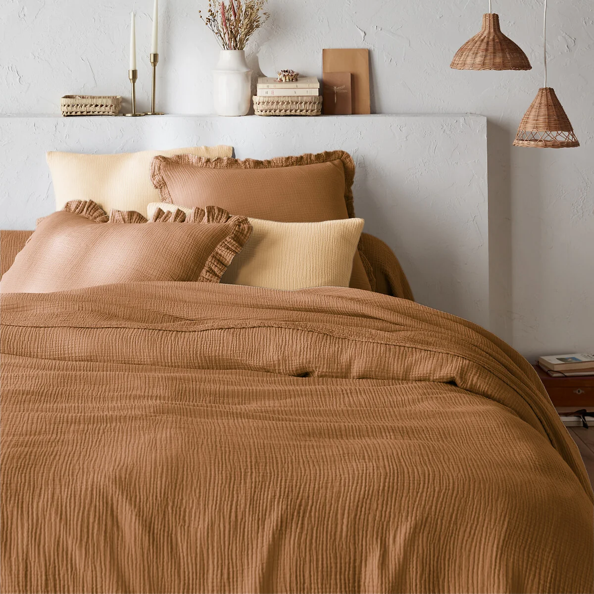 Kumla Plain 100% Cotton Muslin Duvet Cover – image 1