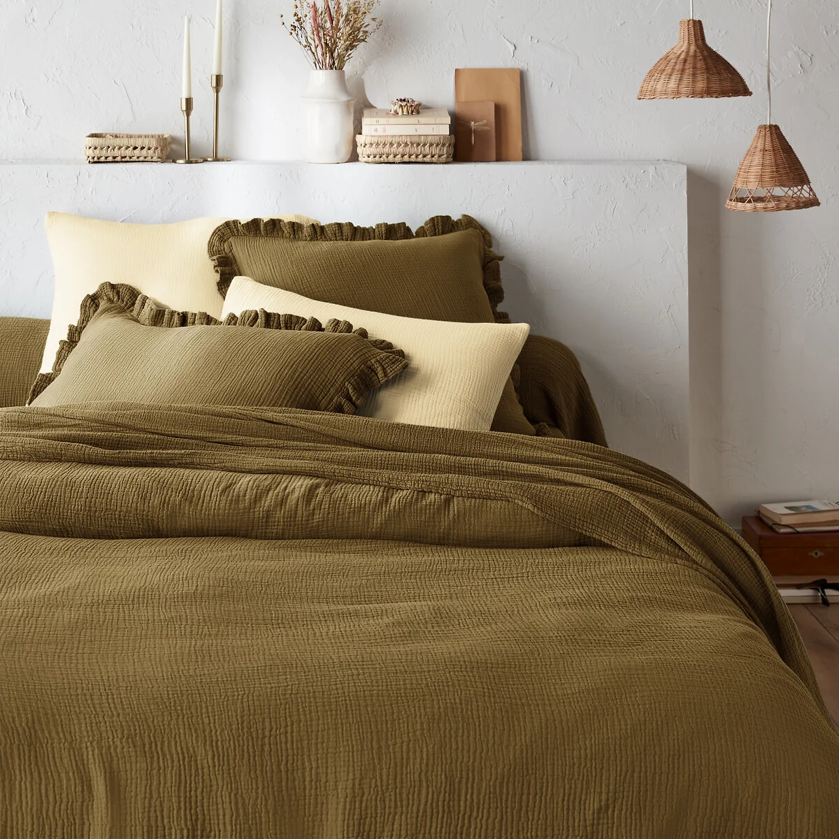 Kumla Plain 100% Cotton Muslin Duvet Cover – image 1
