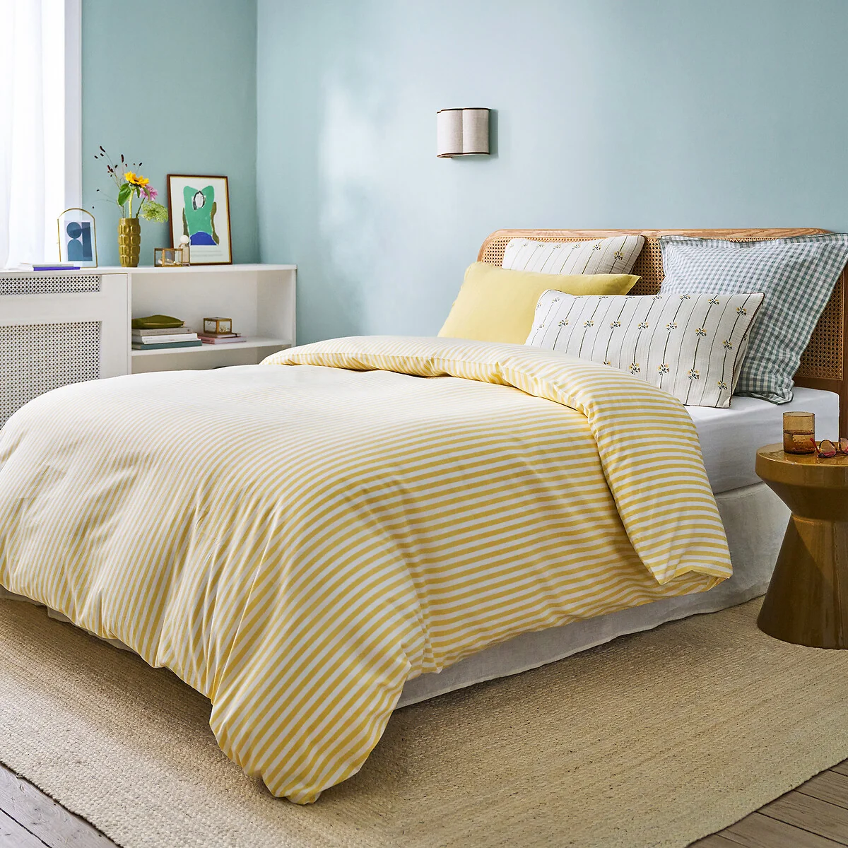 Soizic Yellow Striped Cotton Yarn-Dyed Duvet Cover – image 2