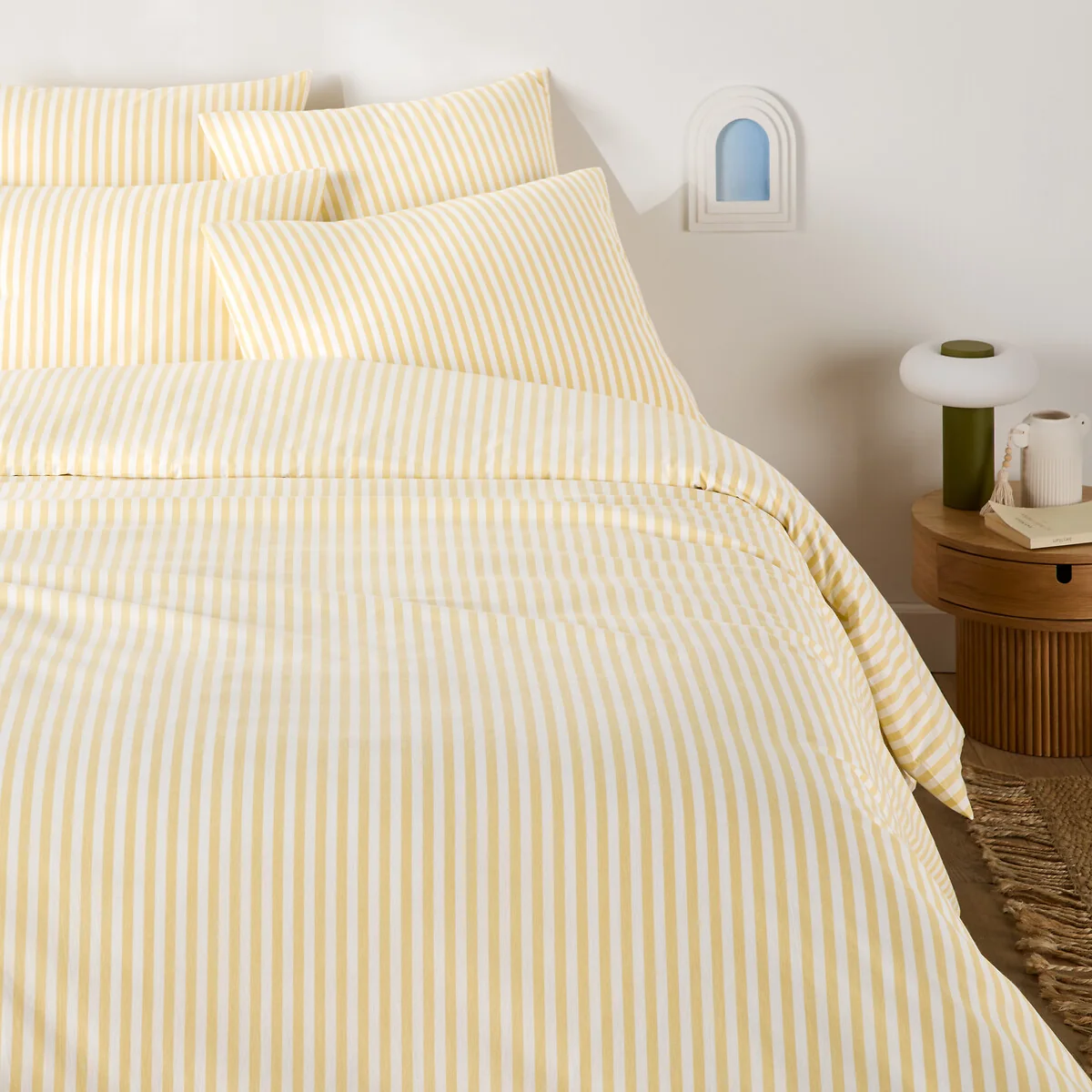 Soizic Yellow Striped Cotton Yarn-Dyed Duvet Cover – image 3