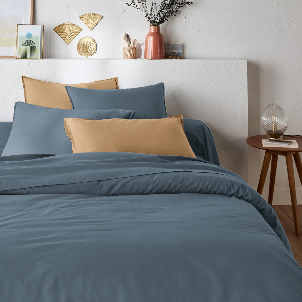 Scenario Plain 100% Washed Cotton Duvet Cover – image 1