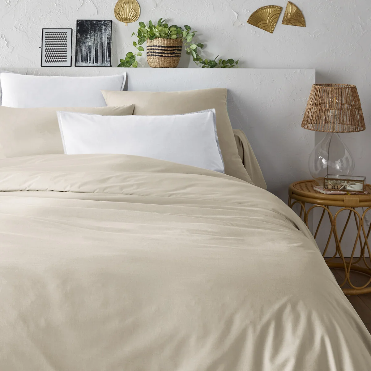 Plain 100% Organic Cotton Percale 200 Thread Count Duvet Cover – image 2