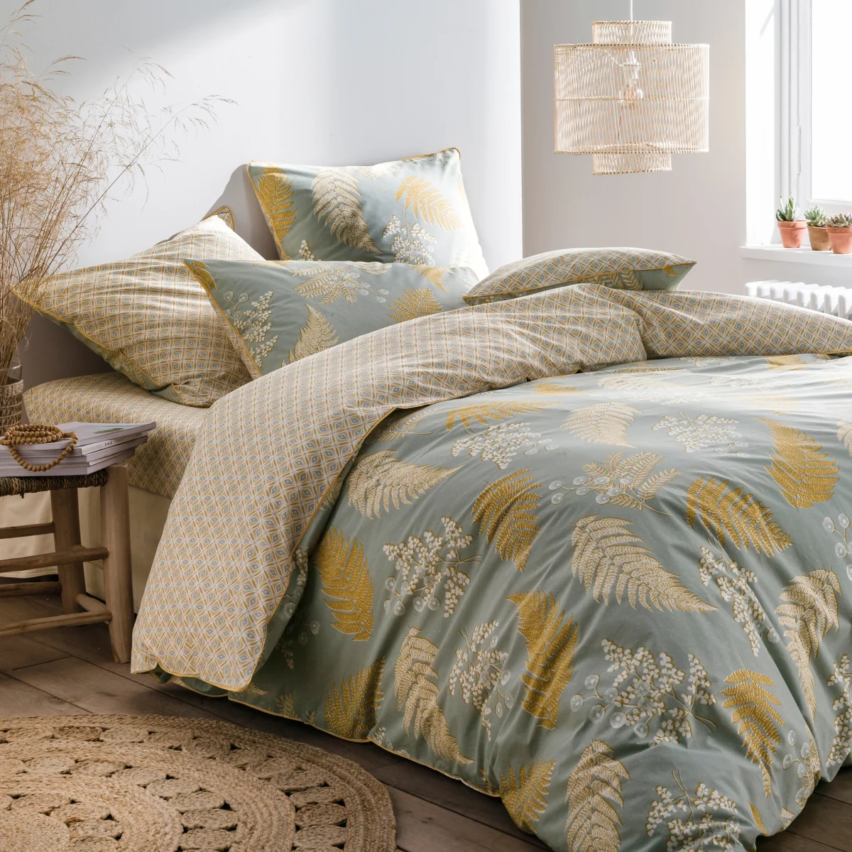 Fougère Leaf 100% Cotton Percale 200 Thread Count Duvet Cover – image 1