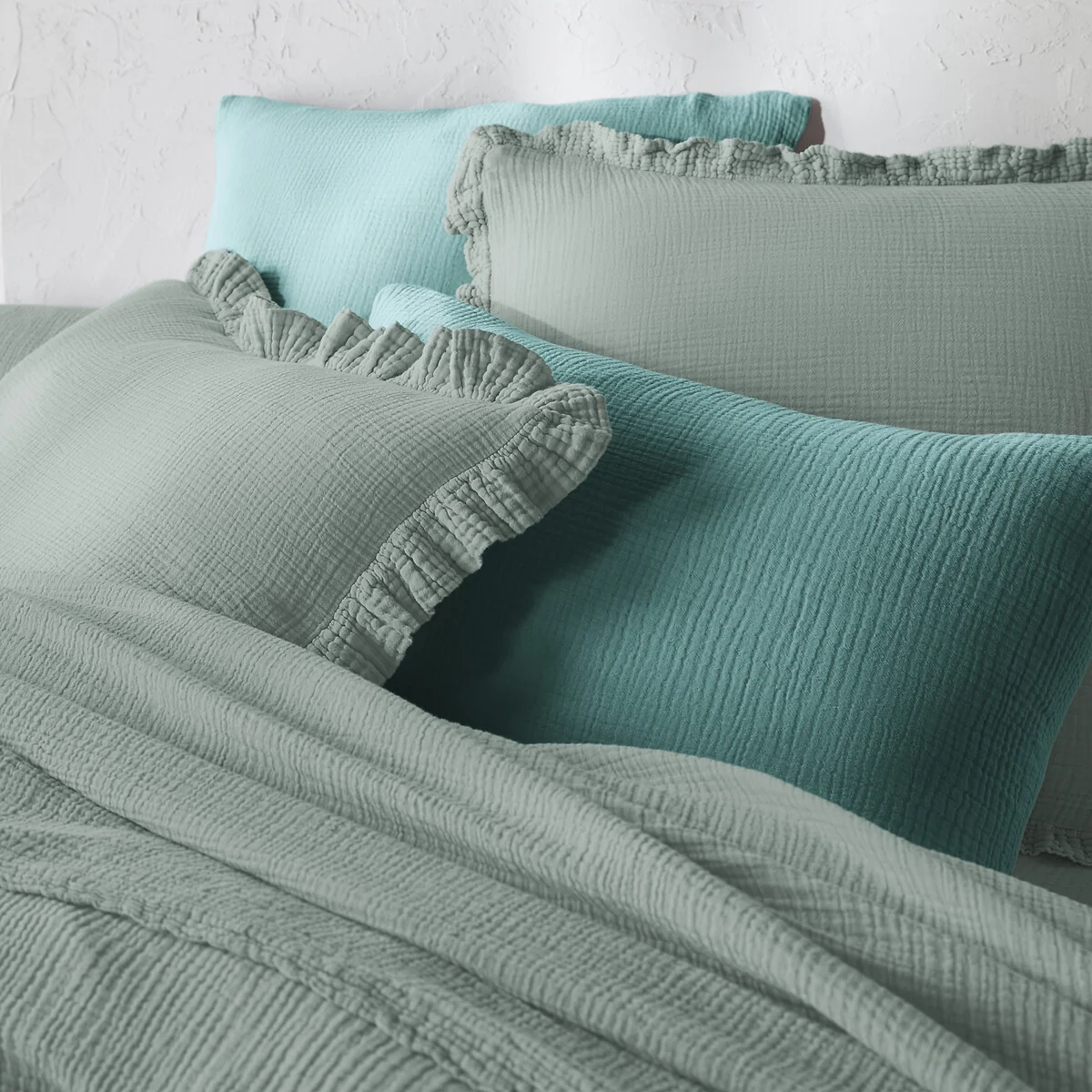 Kumla Plain 100% Cotton Muslin Duvet Cover – image 2