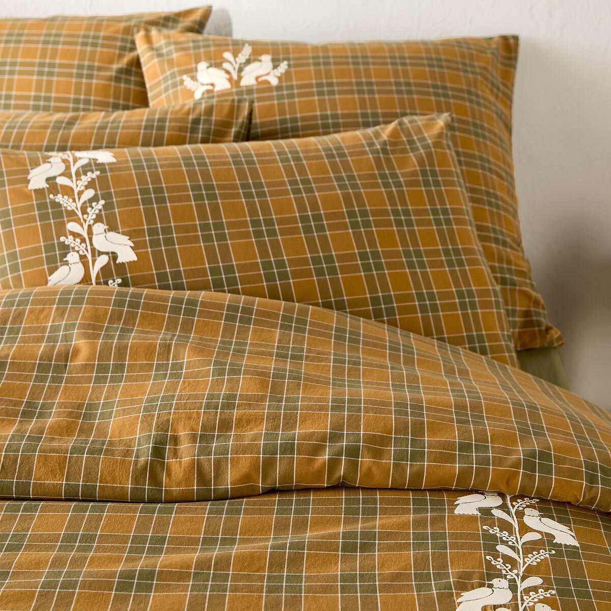 Lotta Embroidered Tartan 100% Cotton Duvet Cover – image 2