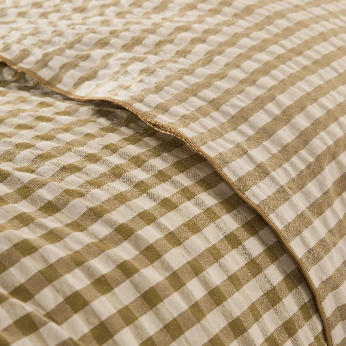 Cottage Absinthe Cotton Seersucker Duvet Cover – image 3