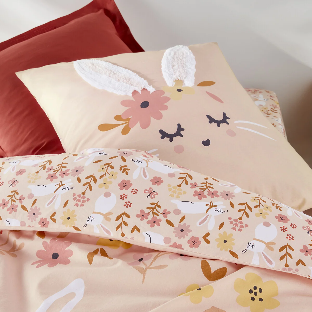 Flower Rabbit 100% Organic Cotton Duvet Cover – image 3